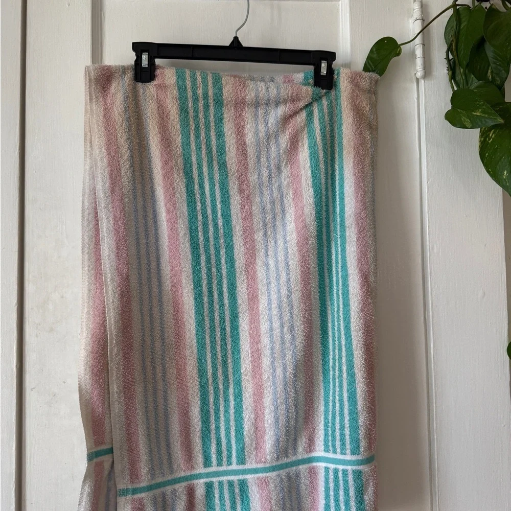 Vintage pink and green towel